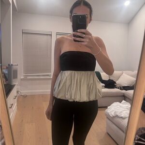 Abercrombie & Fitch strapless peplum top